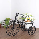 22inch Black Metal Tricycle Planter Basket, Decorative Plant Stand For Indoor/Outdoor