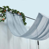 5ftx32ft Premium Dusty Blue Chiffon Curtain Panel, Backdrop Ceiling Drapery With Rod Pocket