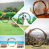 7.4ft Dark Brown Wood DIY Round Wedding Arch Backdrop Stand