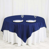 70"x70" Navy Blue Square Polyester Table Overlay