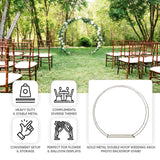 7.5ft Heavy Duty Gold Metal Round Wedding Arbor Floral Balloon Frame, Double Hoop Wedding Arch Photo