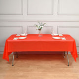 5 Pack Red Rectangle Plastic Table Covers, PVC Waterproof Disposable Tablecloths