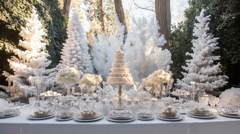 outdoor winter party decor- theme forest