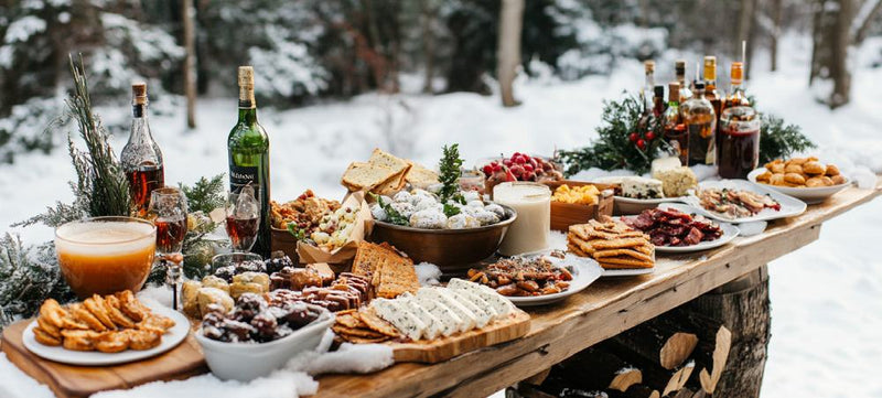 outdoor winter party ideas- buffet
