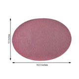 6 Pack | Coral Sparkle Placemats, Non Slip Decorative Oval Glitter Table Mat