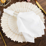 6 Pack | 13inch Antique White Sunray Acrylic Plastic Charger Plates, Scalloped Rim Serving Trays