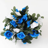 2 Pack 8ft White Royal Blue Artificial Silk Flower Garland Rose Vines