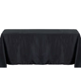 54"x96" Black Polyester Linen Rectangle Tablecloth