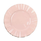 10 Pack | 11 Blush Rose Gold Disposable Dinner Plates Gold Ruffled Rim, Party Plates#whtbkgd