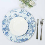 6 Pack White Blue French Toile Acrylic Charger Plates