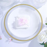 6 Pack 13inch Clear Sunray Wavy Gold Rim Acrylic Plastic Charger Plates Round Dinner Charger Plates