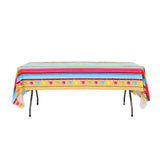 5 Pack Mexican Serape Rectangle Plastic Table Covers Cinco De Mayo Theme PVC Waterproof