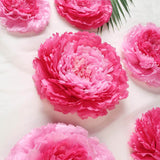 6 Multi Size Pack | Carnation Pink/Fuchsia 3D Wall Flowers Giant Tissue Paper Flowers - 12",16",20"