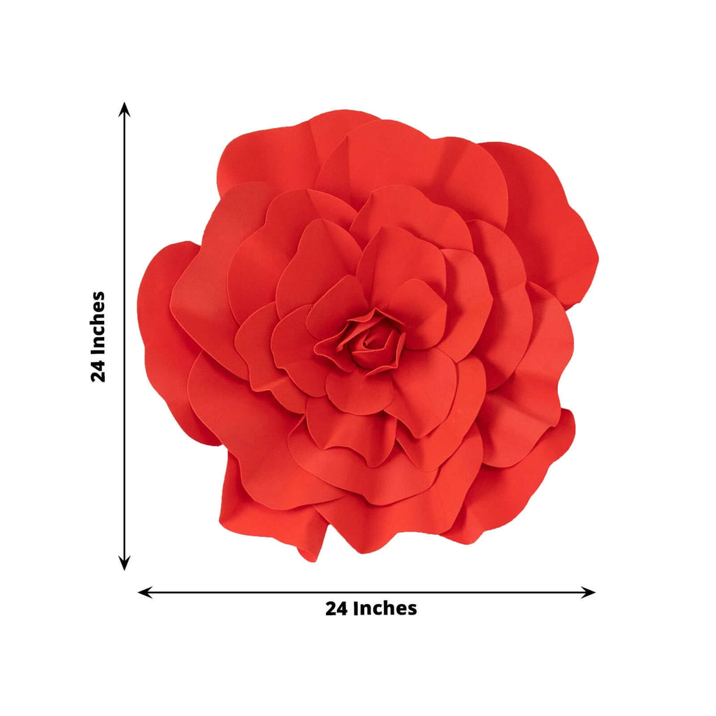 Large Red Real Touch Foam Craft Roses 2 Pack | TableclothsFactory