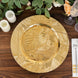 6 Pack Metallic Gold Acrylic Plastic Charger Plates With Embossed Tropical Leaves