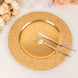6 Pack Metallic Gold Acrylic Dinner Serving Plates With Hammered Rim, 13inch Round Charger Plates