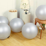 5 Pack Large Silver Biodegradable Balloons, 36" Thickened Extra Strong Eco-friendly Latex Helium