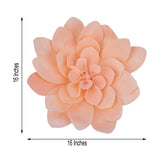 4 Pack | 16inch Blush / Rose Gold Real-Like Soft Foam Craft Daisy Flower Heads