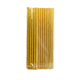 50 Pack | 8inch Metallic Gold Foil Biodegradable Paper Drinking Straws