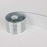 3 Pack Silver Self-Adhesive Glass Mirrors Mosaic Rolls, 9ft Mini Square Real Glass Mirror Tiles