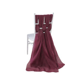 22inchx78inch Burgundy DIY Premium Designer Chiffon Chair Sashes#whtbkgd