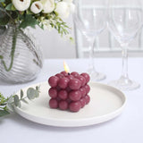 2 Pack | 2inch Burgundy Flameless Flickering LED Bubble Candles