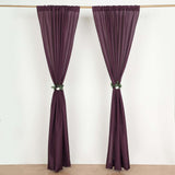 2 Pack Eggplant Polyester Event Curtain Drapes, 10ftx8ft Backdrop Event Panels With Rod Pockets