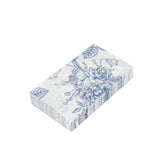50-Pack Paper Dinner Napkins White with Matte Blue French Toile Floral Pattern 2-Ply - Stylish