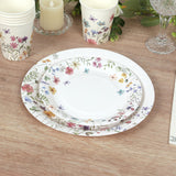 72 Pcs Wildflower Butterfly Paper Party Plates and Cups, Disposable Tableware Set