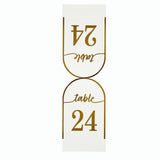 25 Pack White Arch Table Numbers Tent Cards with Metallic Gold Foil 1-25 Numbers Print