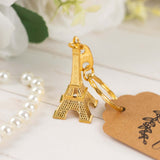 10 Pack Gold Plastic Paris Eiffel Tower Keychain Wedding Favors, 4inch Bridal Shower