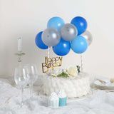 11 Pcs | Balloon Garland Cloud Cake Topper, Mini Cake Decorations - Light Blue, Royal Blue & Silver