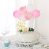 11 Pcs | Balloon Garland Cloud Cake Topper, Mini Cake Decorations - Blush, Pink & White