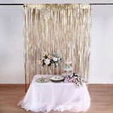 8ft Matte Gold Metallic Tinsel Foil Fringe Doorway Curtain Party Backdrop