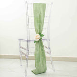 5 Pack | Sage Green Accordion Crinkle Taffeta Chair Sashes