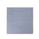 50 Pack Soft Dusty Blue 2 Ply Disposable Cocktail Napkins with Gold Foil Edge, Disposable Paper