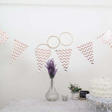 7.5ft | Rose Gold Chevron Print Triangle Pennant Flag Party Banner