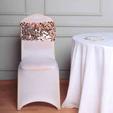 5 Pack | Big Payette Sequin Round Chair Sashes - Blush | Rose Gold