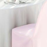 10 Pack Blush Polyester Banquet Chair Cover, Reusable Stain Resistant Slip On Chair Cover