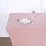 Dusty Rose Stretch Spandex Rectangle Tablecloth 8ft Wrinkle Free Fitted Table Cover