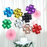 10 Pack | 15inch Shiny Green Four Leaf Clover Shaped Mylar Foil Balloons