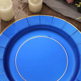 25 Pack | 13inch Royal Blue Sunray Heavy Duty Paper Charger Plates, Disposable Serving Trays