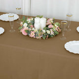 90inch x 132inch Taupe Polyester Rectangular Tablecloth