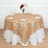 72inch Matte Champagne Premium Big Payette Sequin Square Table Overlay