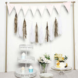 12 PCS Pre-Tied Paper Fringe Tassel Garland, Paper Tinsel Curtains - Antique Gold