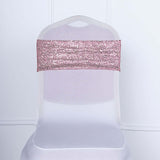 5 pack | Rose Gold Sequin Spandex Chair Sash