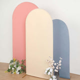 6ft Matte Beige Spandex Fitted Chiara Backdrop Stand Cover For Round Top Wedding Arch