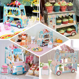 3-Tier Ice Cream Truck Cardboard Cupcake Dessert Stand Tower, Double Decker Disposable Treat Display