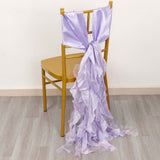 5 Pack Lavender Lilac Curly Willow Chiffon Satin Chair Sashes