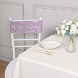 5 Pack | Lavender Lilac 6inch x 15inch Sequin Spandex Chair Sashes